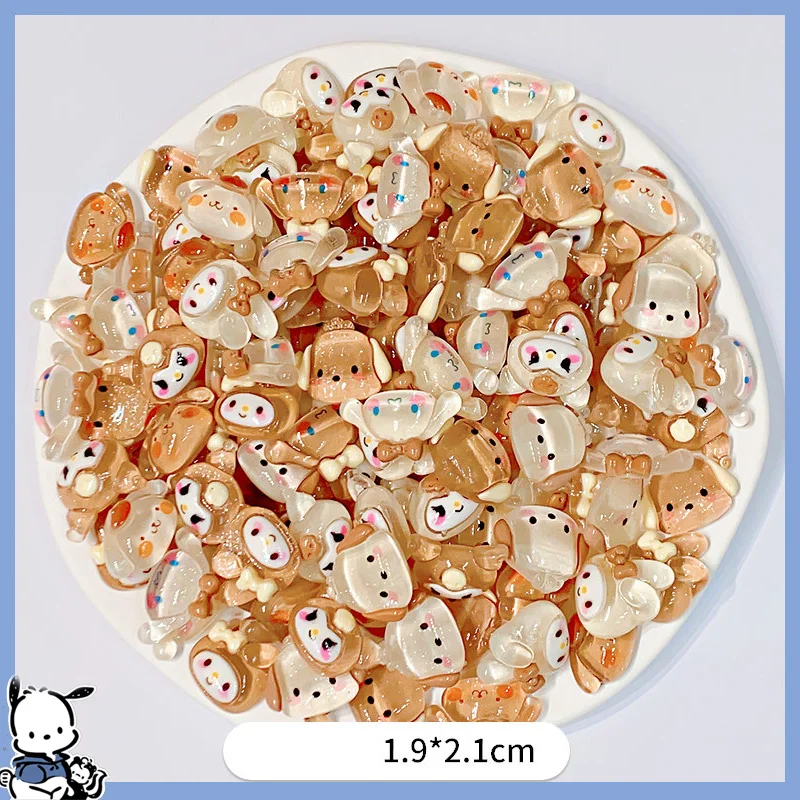 

10Pcs Cartoon Anime Sanrioed Resin Melody Pochacco Cinnamoroll Charm Kuromi Hairpins Decor Nail Art Accessories Toys Cute Gifts