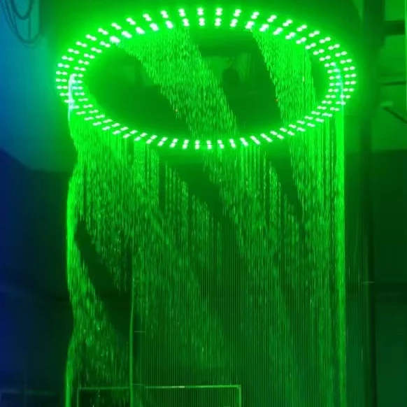 Commercial Fountain Stainless Steel Eco-friendly Double Water Curtain System Indoor Landmark Water Spray Modern
