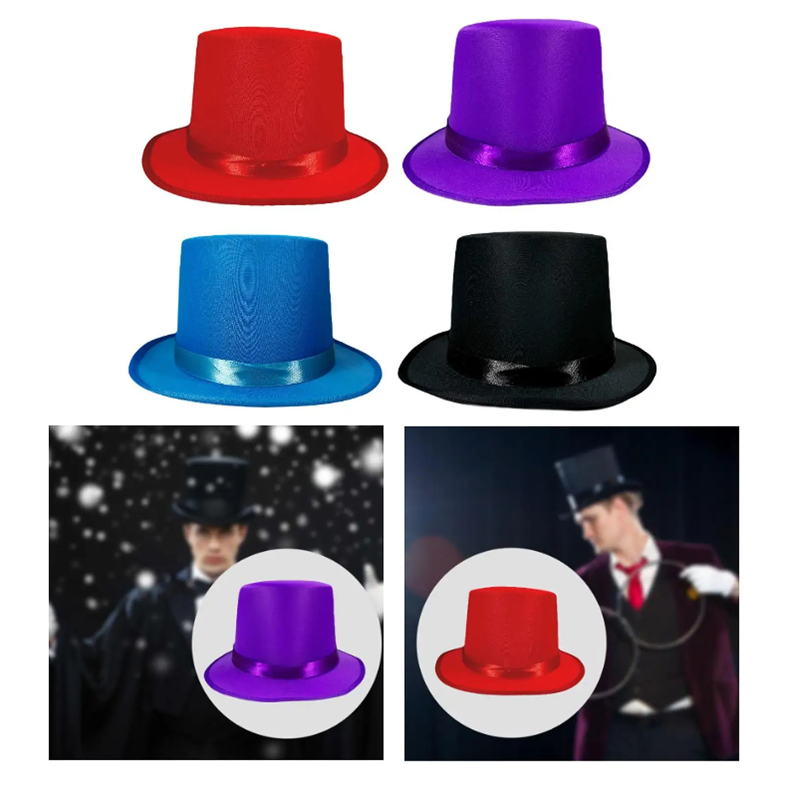 Top Hat Ceremonial for Women Men Party Accessory for Role Playing Themed Parties