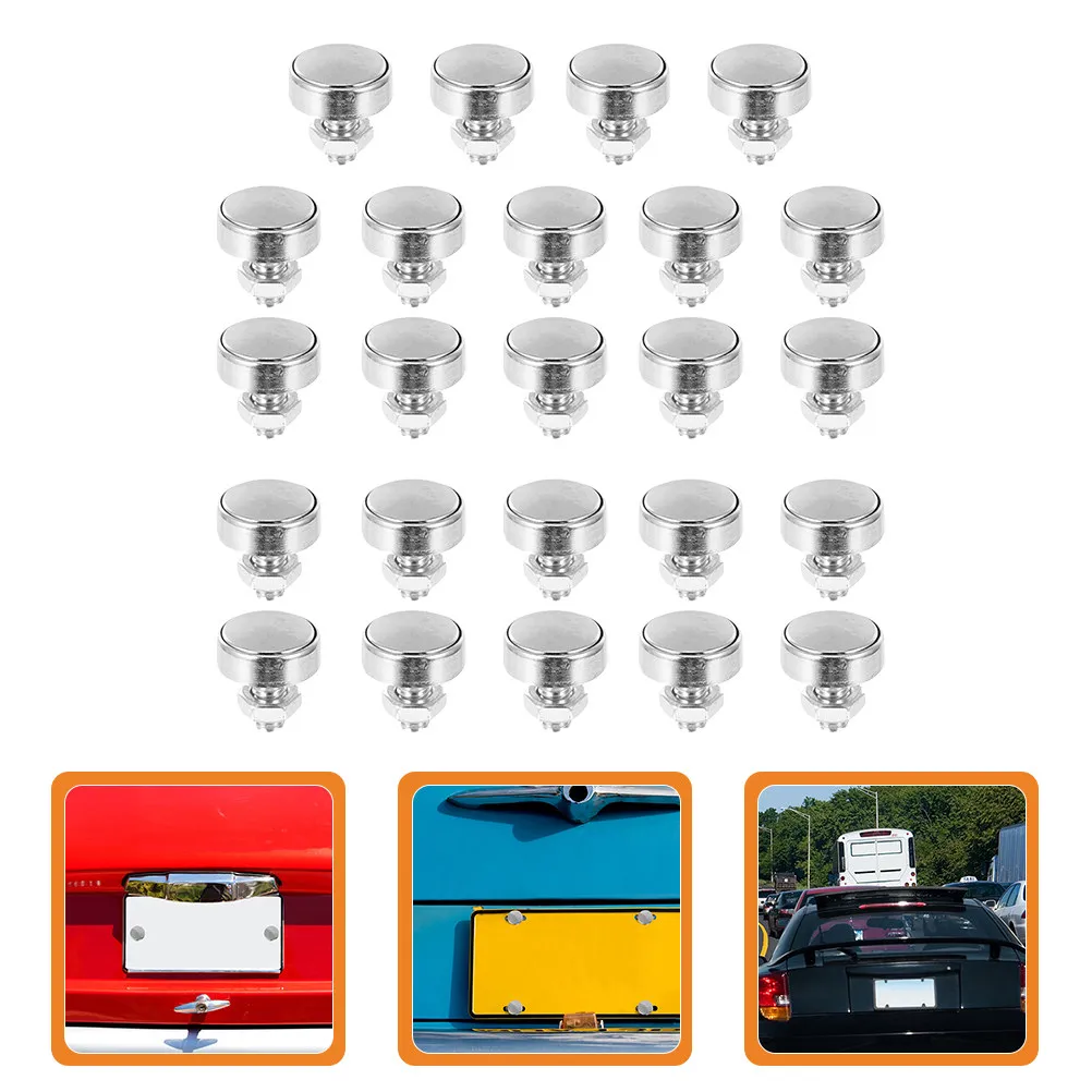 6Pairs High Hardness Zinc Alloy License Plate Screws Special Texture Nuts Strong Hold No Rust No Burrs License Plate Security