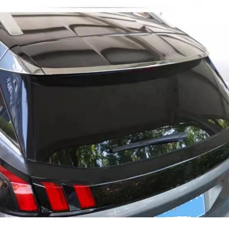 Fit for Peugeot 3008 2017-2022 Stainless Steel Rear Trunk Spoiler Decor Cover Trim