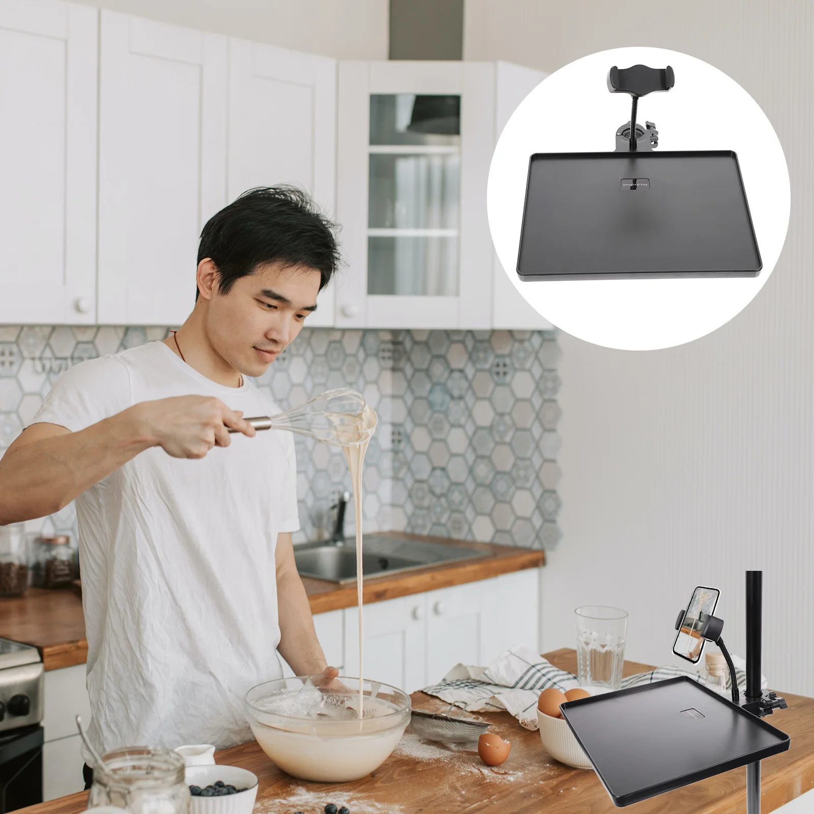 

Mobile Live Streaming Clip-On Tray For Mic Stand Sound Card Holder Broadcast Rack Microphone Stand Shelf Live Broadcast