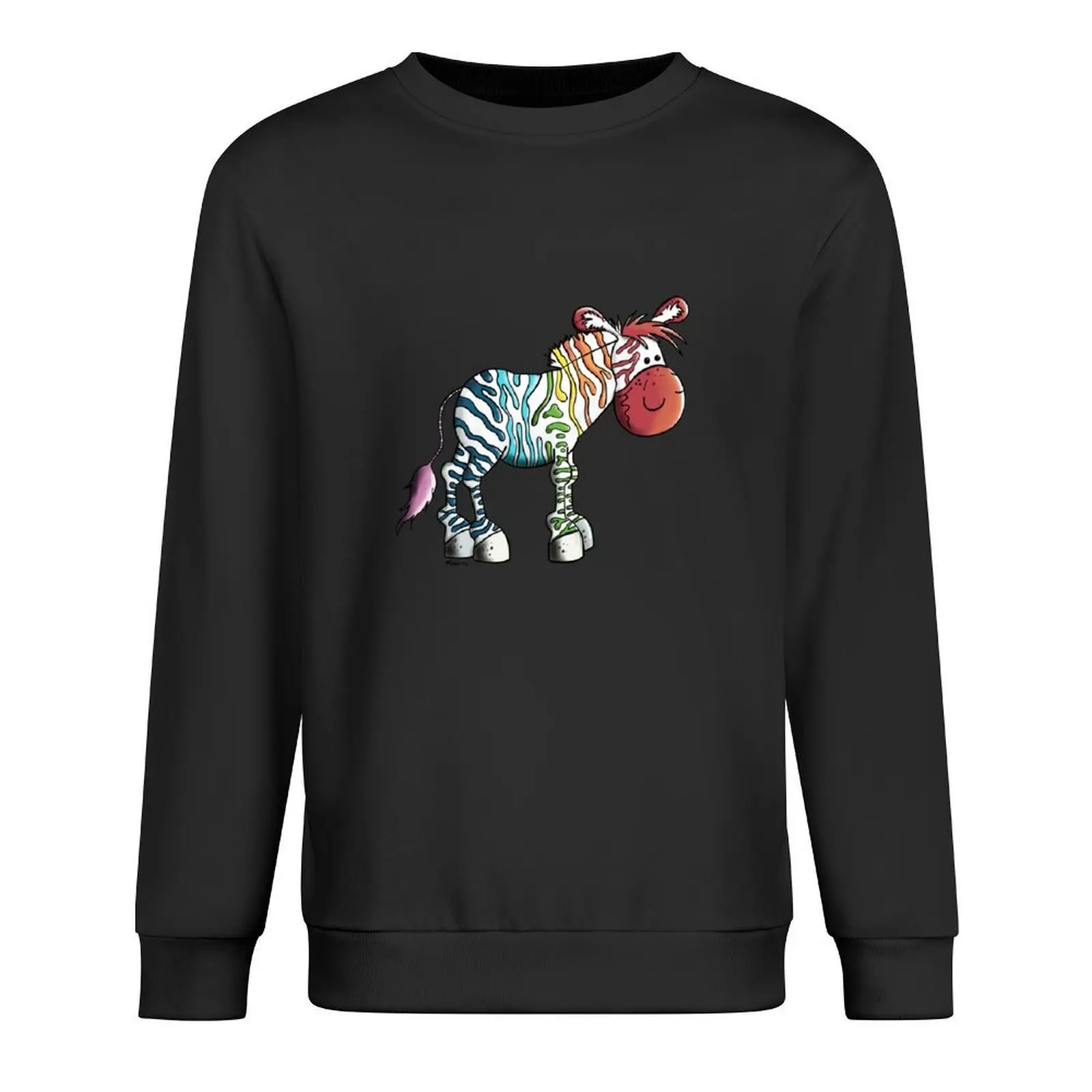

Funny Colourful Rainbow Zebra Cartoon Pullover japanese style men's coat men clothes autumn jacket men oversize sweatshirt