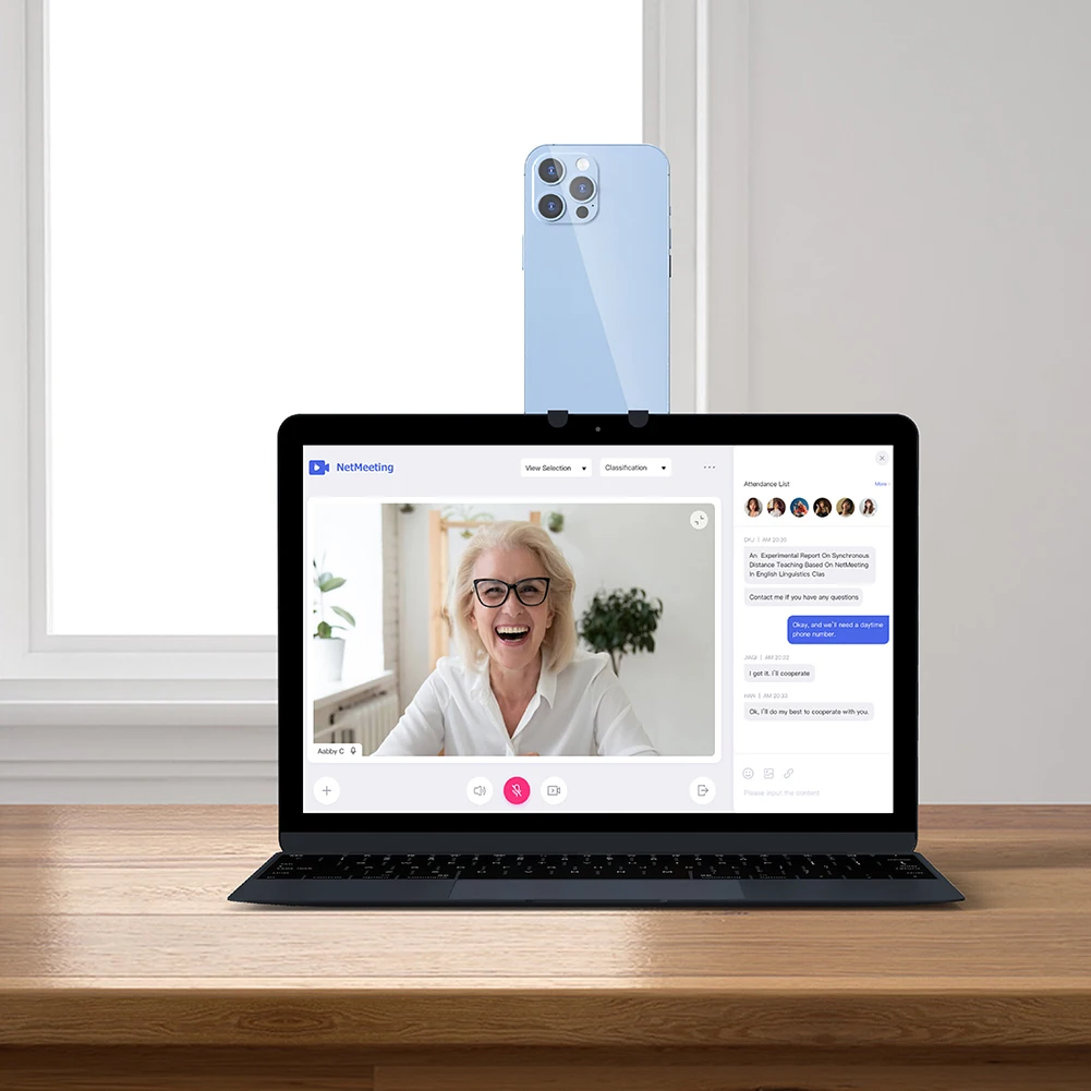 Soporte de cámara de continuidad portátil, soporte de montaje de cámara de acero inoxidable, escritorio extraíble para MacBook/iPhone 14 13 12 para iOS 16,0