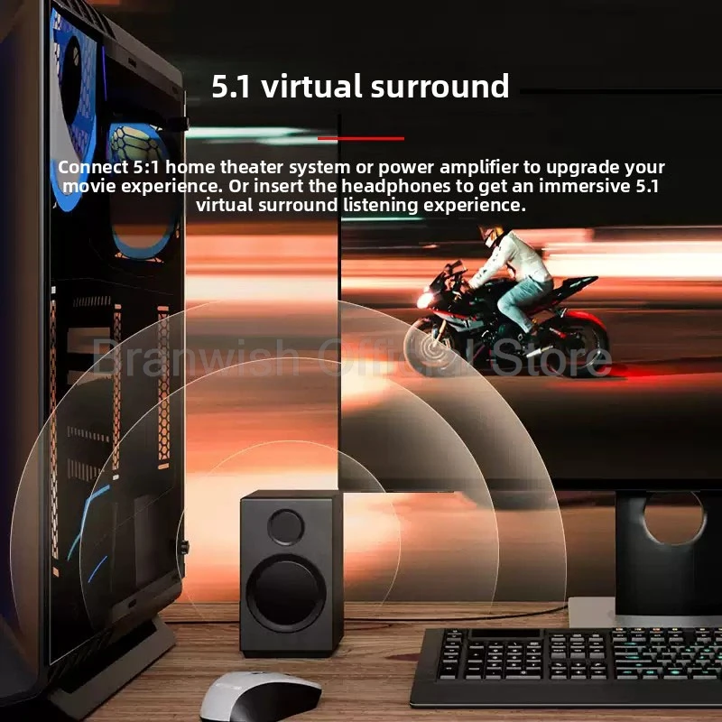 Sound Audigy PCIe Internal Sound Card 5.1 Surround Sound High Resolution 24-bit 192kHz Gaming Audio Card Noise Cancel for FPS PC