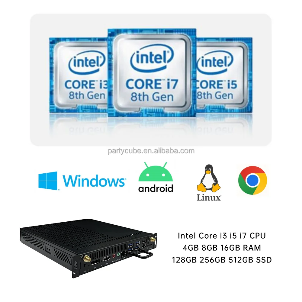 Riotouch OEM ODM كمبيوتر صغير كمبيوتر صغير Win7/8/10/linux 4k Mini Pcs Ops