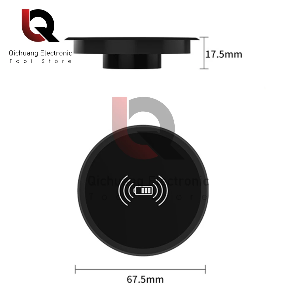 1Pcs 100W Built in Desktop Wireless Charger Furniture Embedded Fast Wireless Charger Charging For IPhone/Samsung/Huawei/Xiaomi
