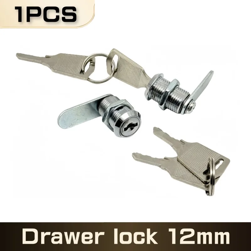 1PCS Aluminum Alloy Drawer Lock 12mm Cabinet Mailbox Filing Furniture Lock With Key For Furniture Hardware