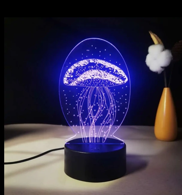 Casa inteligente luzes de controle remoto colorido água-viva led mesas lâmpada luz da noite para crianças decoração do quarto