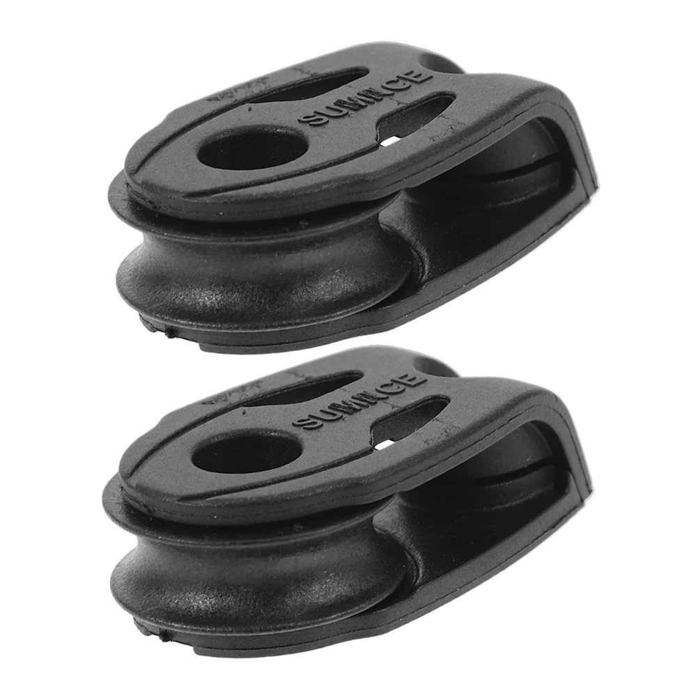 

2 Pcs Pullwheel Clamp Gym Pulley Cable Use Ball Kayak Bearing for Rope Black Sailboat