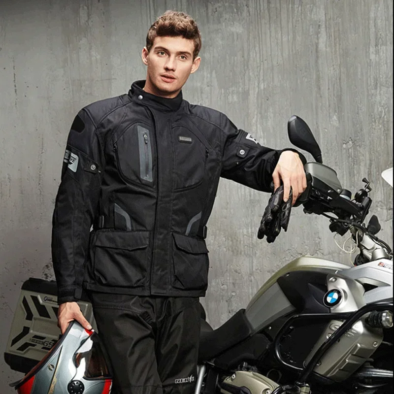 Nerve Motorcycle Jacket Four Seasons for Man Keep Warm Fall Prevention Waterproof  Polyester Material Locomotive Cycling Suit