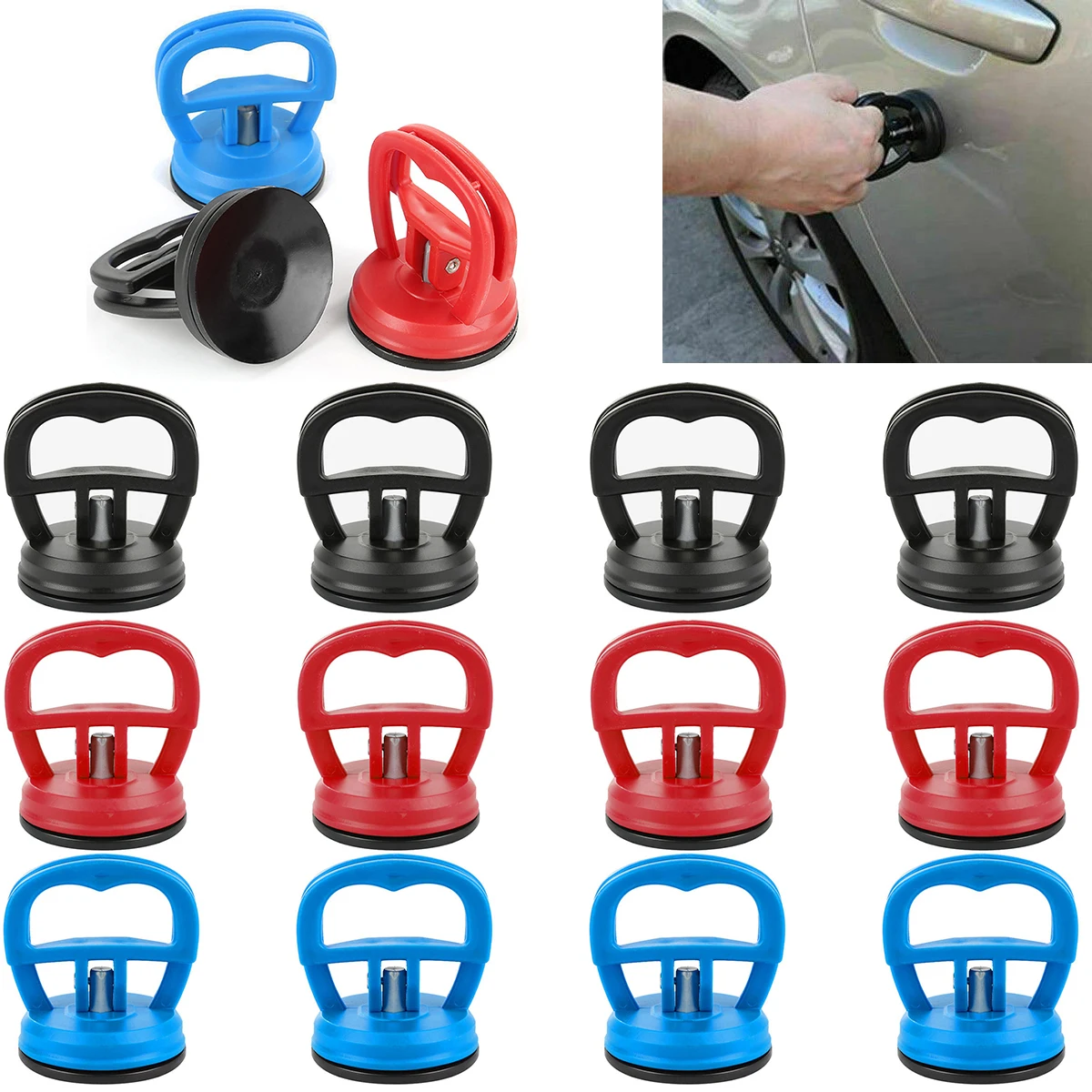 

12/24Pcs Car Dent Puller Car Dent Remover Tool Reusable Mini Suction Cup Dent Puller Handle Lifter Auto Car Dent Repair Tool