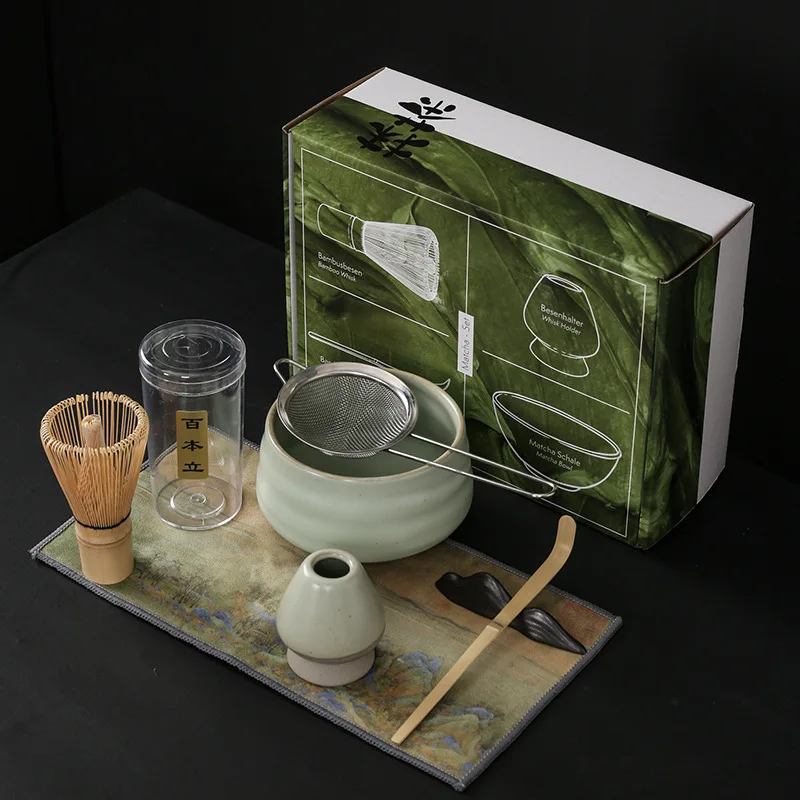 

Matcha Tea Set, Matcha Whisk, Traditional Scoop, Matcha Bowl & Caddy, Ceramic Whisk Holder, Handmade Matcha Ceremony Kit