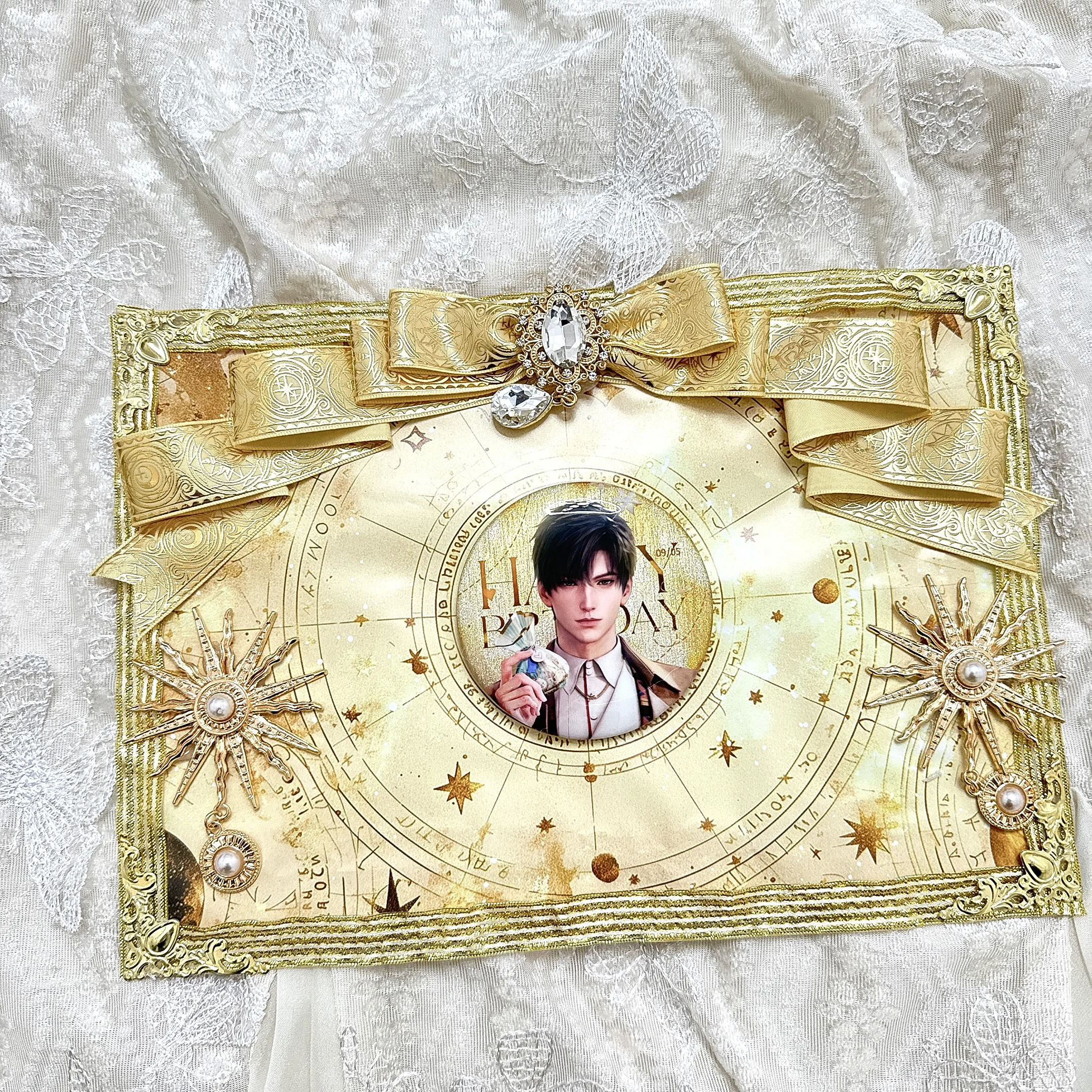 Golden Dinner Plate Badge Display Insert Board Decoration Merch Cosplay Ita Bag Decoration Hand Made Insert Board Badge Display