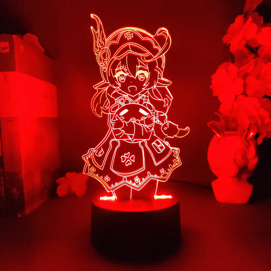 Genshin Impact Klee Night Light 3D Anime Lamp for Bedroom Decor LED Light Atmosphere Bedside Night Lamps Genshin Kids Gift