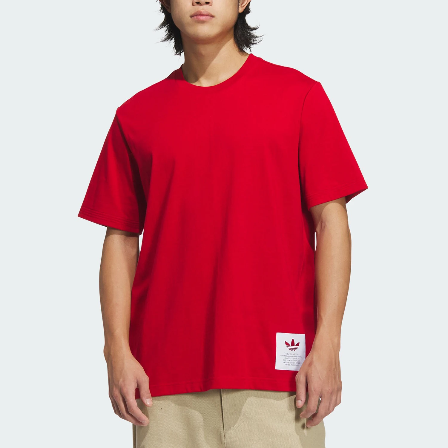 

Adidas Official Genuine Three Stripes Men's Sporty Loose Round Neck Short-Sleeve T-Shirt JX2536