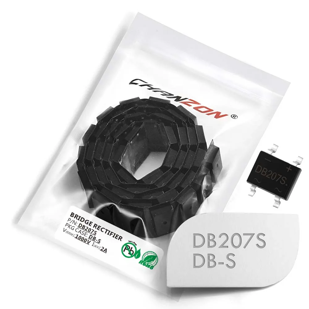 50 sztuk DB207S SMD mostek prostowniczy dioda 2A 1000V DB-S SOP-4 jednofazowe 2A 1000 V DB207-S diody krzemowe
