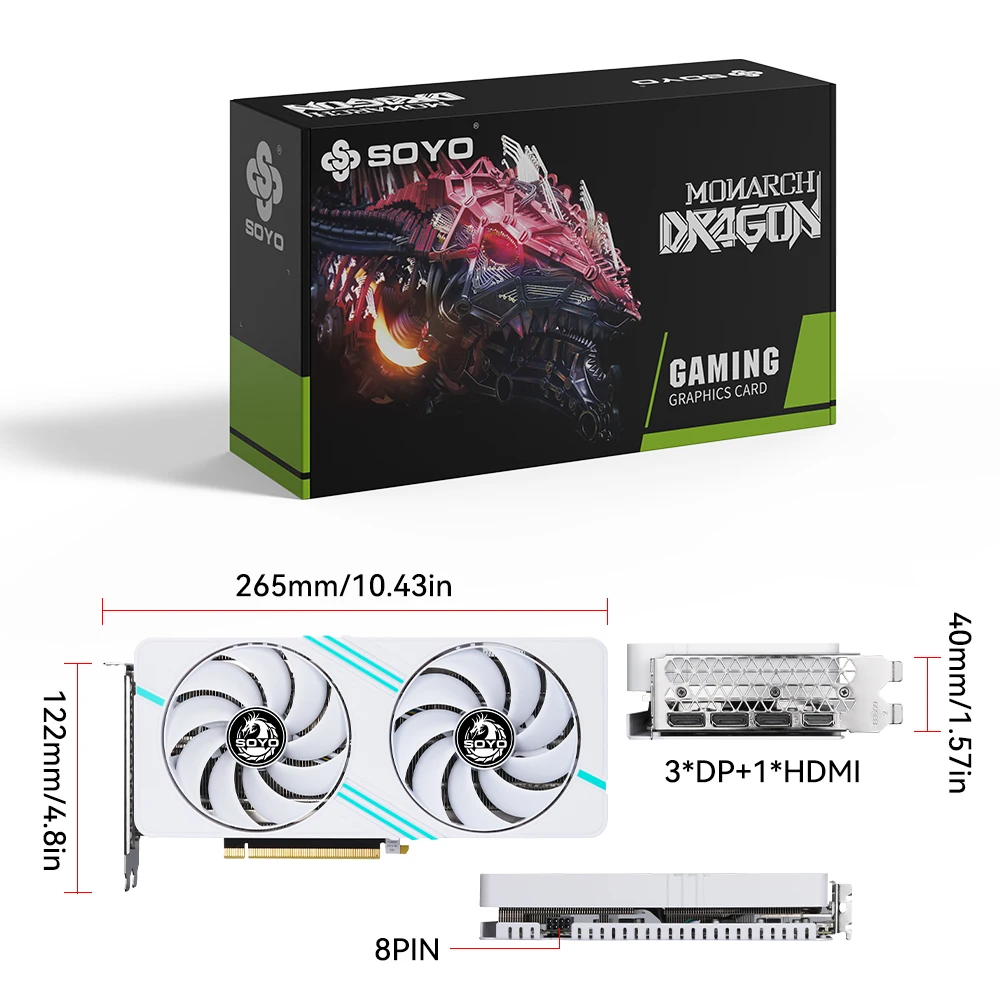 Tarjetas Gráficas para Juegos Rtx 3070 Soyo Nvidia Geforce 8Gb Gddr6 256Bit Tarjeta de Video GPU para Ordenador de Escritorio Componentes de Computadora Rtx3070 2