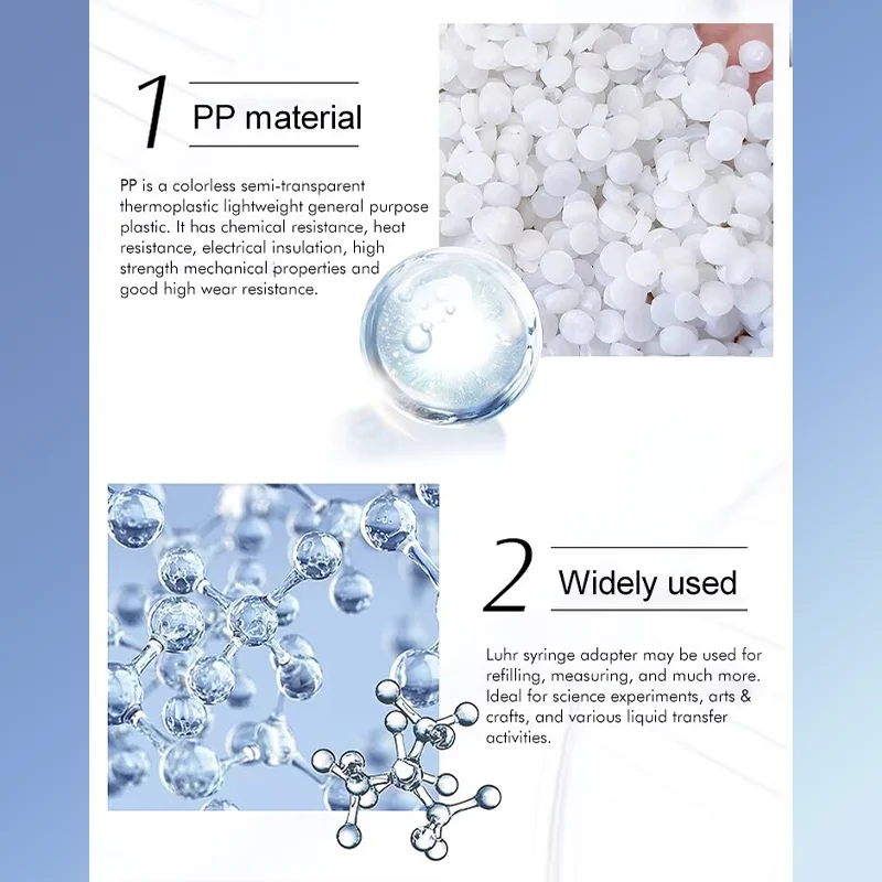 attoo accessories syringe Luer lock universal 50-500 pieces transparent Luer syringe connector female to female durable sterile