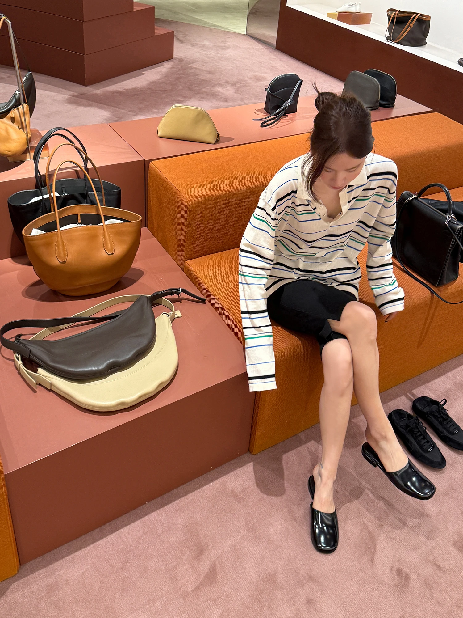 

WXLSTUDIO 100% хлопковая трикотажная рубашка из тонкого пряденого хлопка, весенне-летняя свободная футболка с длинным рукавом в полоску, женская повседневная одежда