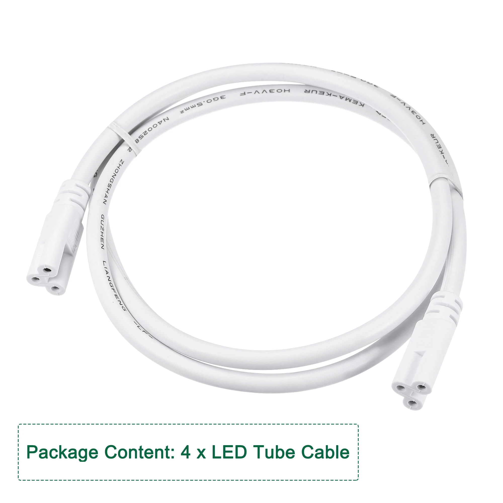 4Pcs T5 T8 LED Tube Connector Cable Wire 0.3-2meter Male to Male 3 Pin Double End Extension Cord for LED Integrated Light Tube