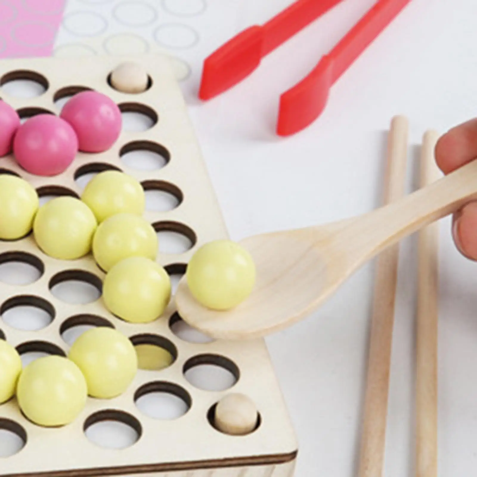 

Color Sorting Stacking Toys Devlopment Toy Fine Motor Toys with Rainbow Beads