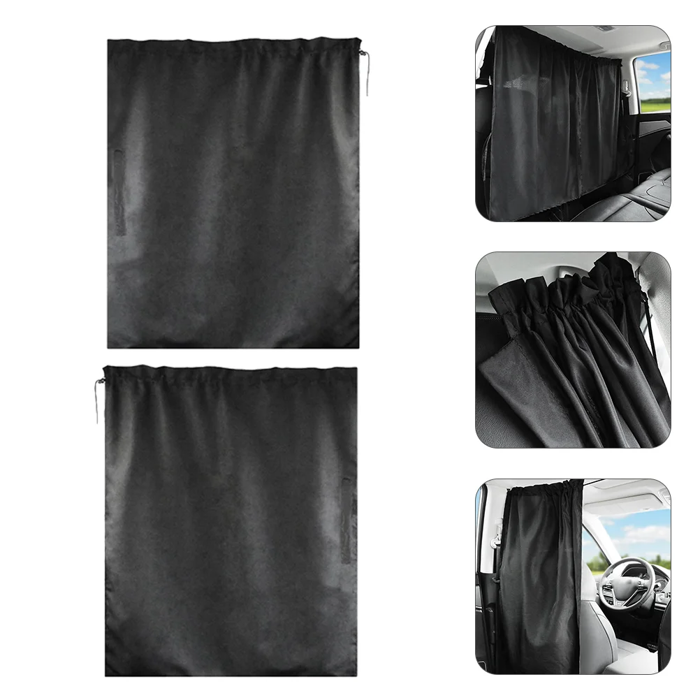 2 Pcs Car Sun Shade Window Privacy Sunblock Curtains Visor Air Conditioner