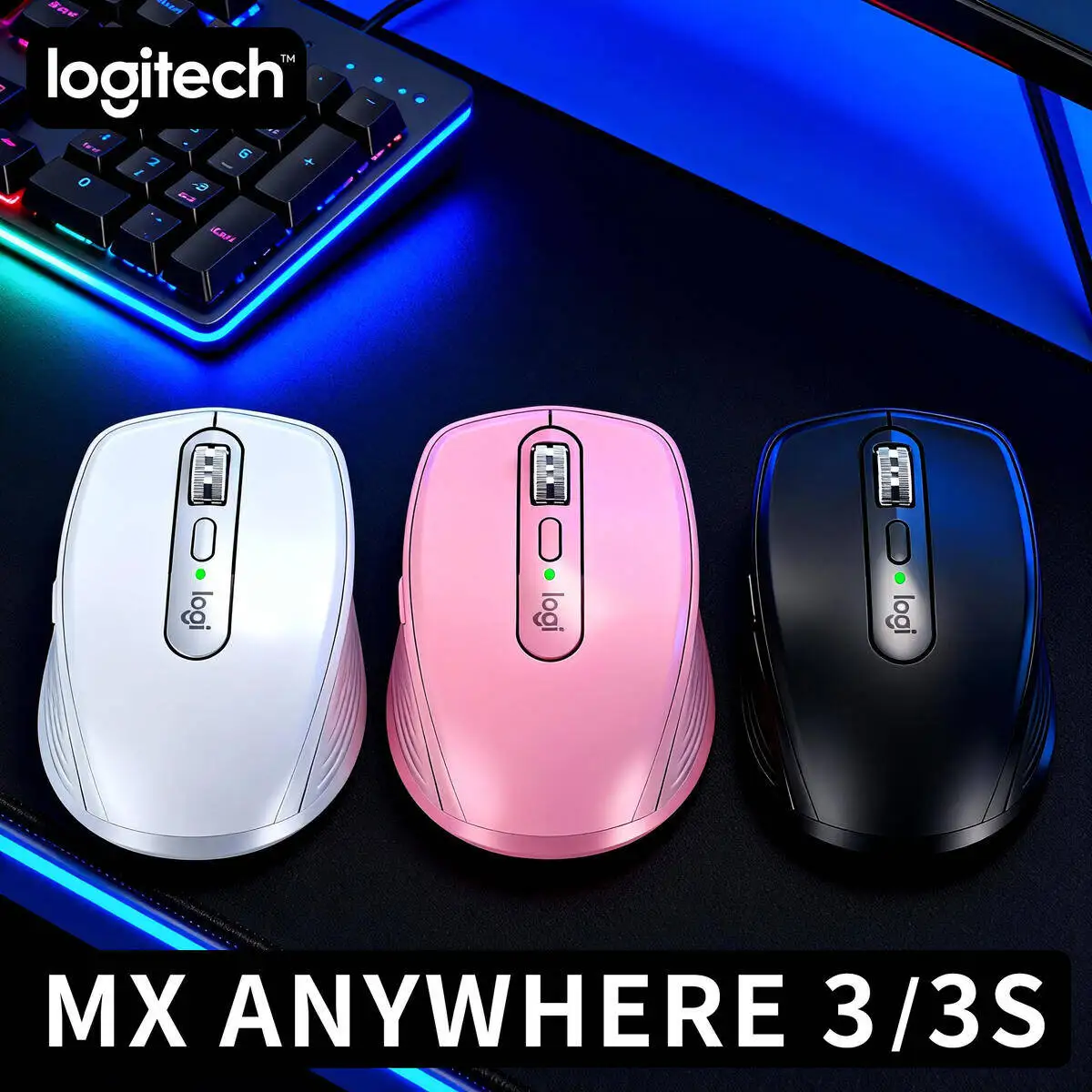 

Logitech MX Anywhere 3S High Performance Wireless Mouse Bluetooth Fast Scrolling Silent Clicks for Office