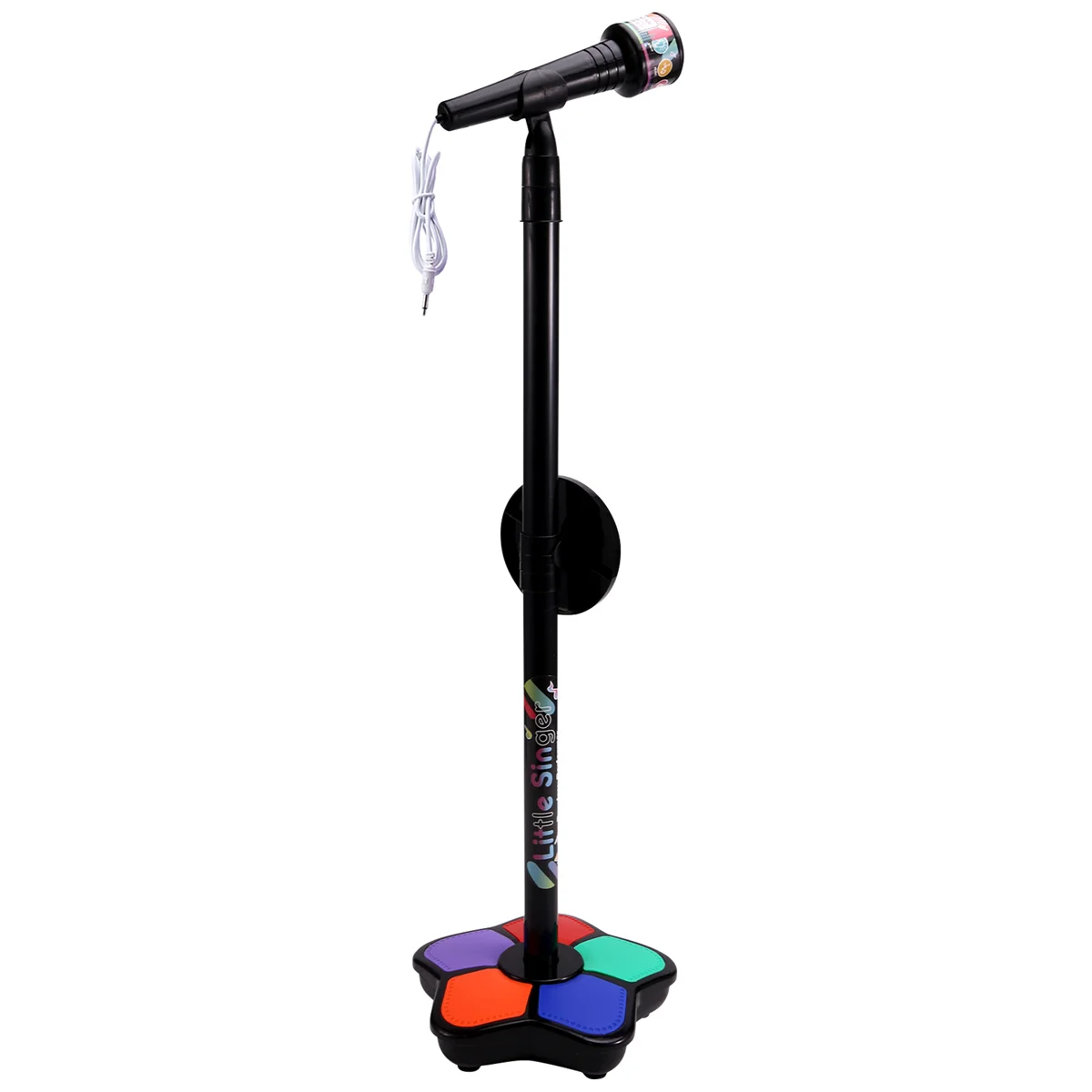 AA25 Kids Microphone with Light Stand Toy,Height-Adjustable Microphone,Brain-Training Educational Toys Birthday Gift Black