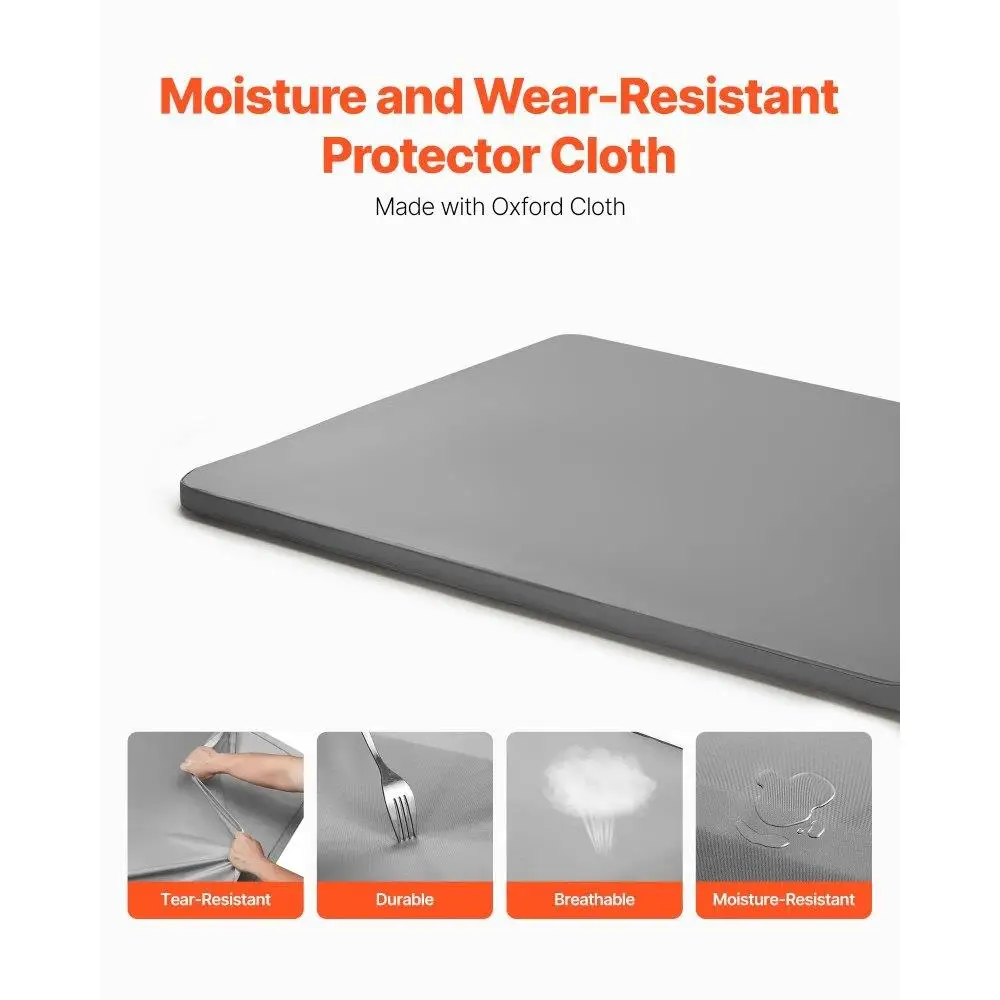 for full Size Bunkie Board Wooden Mattress Support Slats 1.5 Inch Thick Easy Assembly Gray 2 Piece Set 200D Oxford Cloth