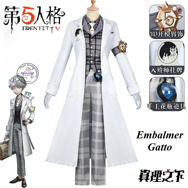 

Gatto Cosplay Identity V Game Embalmer Costume Aesop Carl Aesop Carl Men Gorgeous Suit Uniform Role Play Outfit Halloween Party