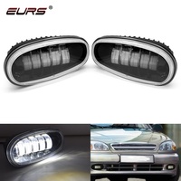 2PCS Car LED Front Fog Light Russian Version LED Driving Lamp DRL For Daewoo Chevrolet lanos sens Daytime Running Lights 12V