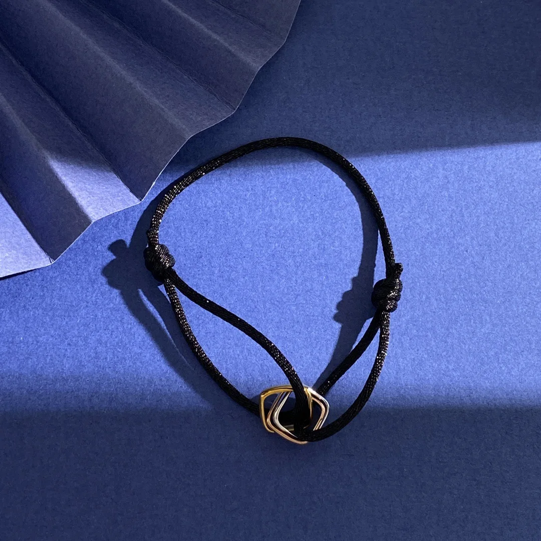 سوار ثلاثي من الفولاذ المقاوم للصدأ للنساء ، نسج قابل للتعديل ، حبل قطن ، ثلاثي الألوان ، مجوهرات ماركة أزياء ، بيع بالجملة ، 22 لونًا