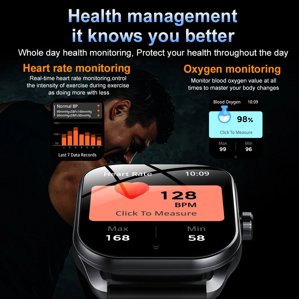 نمط Smartwatch الرجال سطح 2.01 HD بلوتوث دعوة اللياقة البدنية SportHealth معدل ضربات القلب خطوة العد ساعة تنبيه الساعات الرياضية الموضة