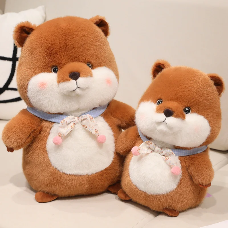 

Cute Groundhog with Scarf Plush Toys Soft Lovely Pillow Stuffed Animals Mouse Baby Accompany Plushies Dolls for Girls Gifts