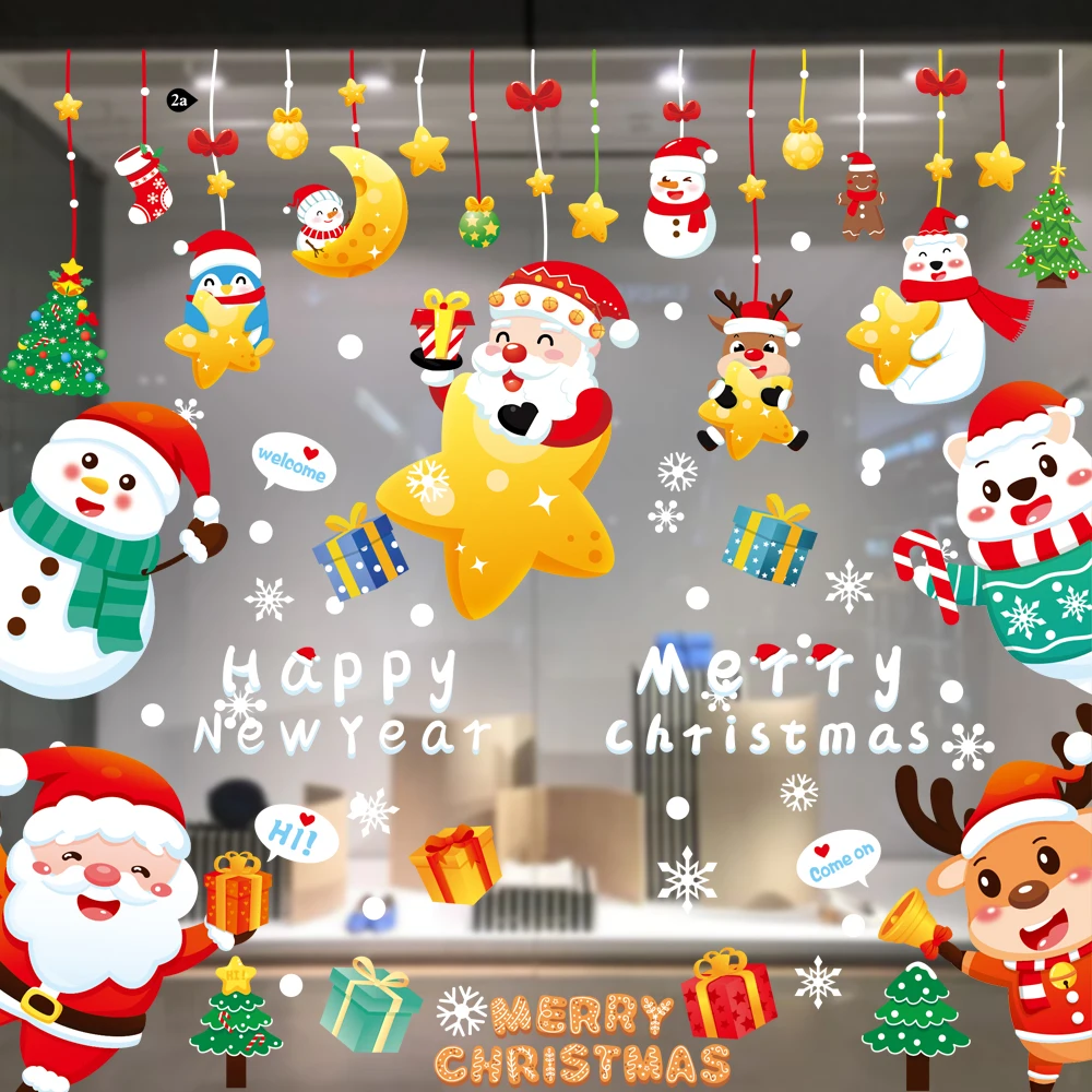 Static-cling Christmas Window Decals, Perfect for Decorating windows at Home, Schools, Restaurants, Offices, and Holiday Parties