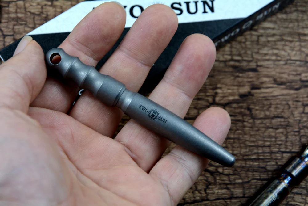 TWOSUN pióro taktyczne Stonewash anoda kolorowe TC4 stop tytanu Outdoor EDC pióro obronne PEN34