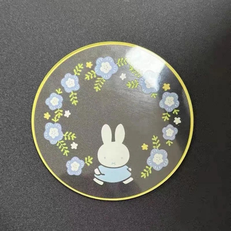 Kawaii Miffy Universal Acrylic Cup Lid & Coaster Set Round Cute Cartoon Cover Fits Most Mugs Dust Proof Drinkware Accessory view 4