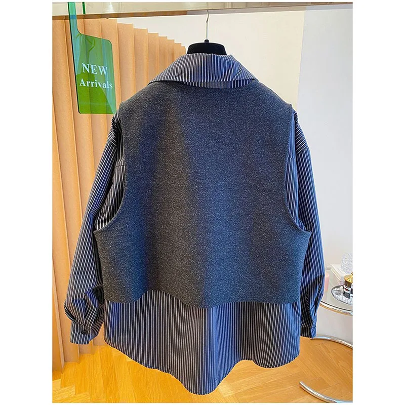 الراقية الأوروبية سترة سوداء قميص قطعتين معطف المرأة ربيع الخريف 2025 موضة جديدة مجموعة قمة الإناث مع الزي عالي الإحساس #5