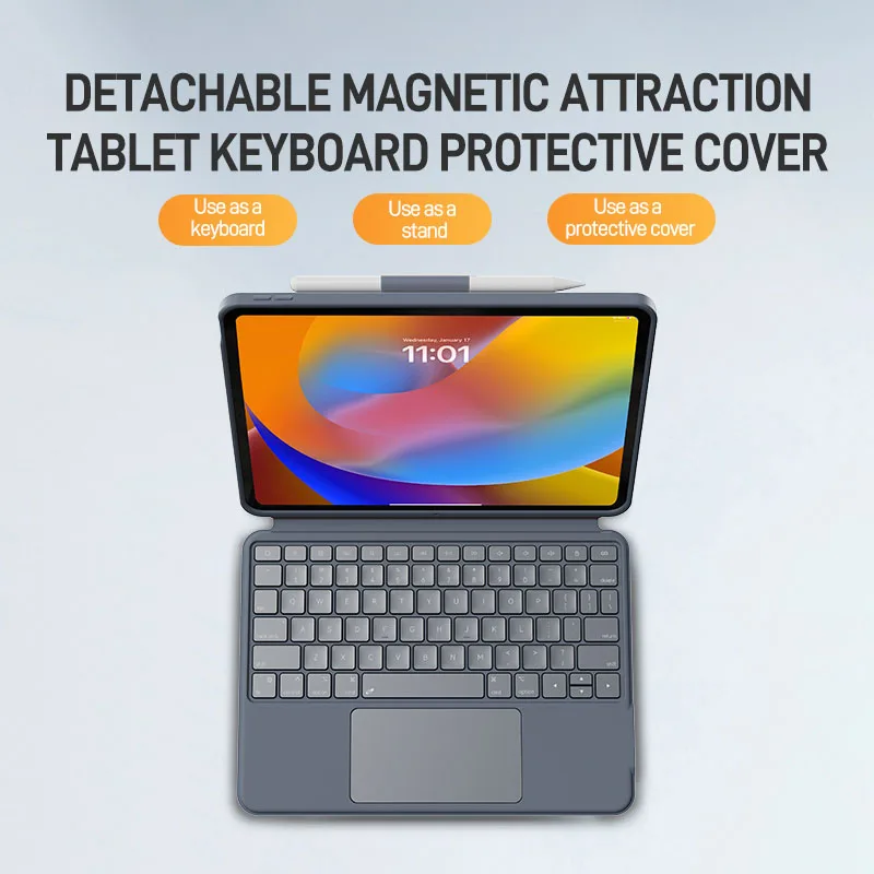 Magic Keyboard for iPad Pro 11 Air4 Air 5 for iPad 10th Generation  Pro 12.9 6th 5th 4th 3rd Gen Smart Cover Detachable Case