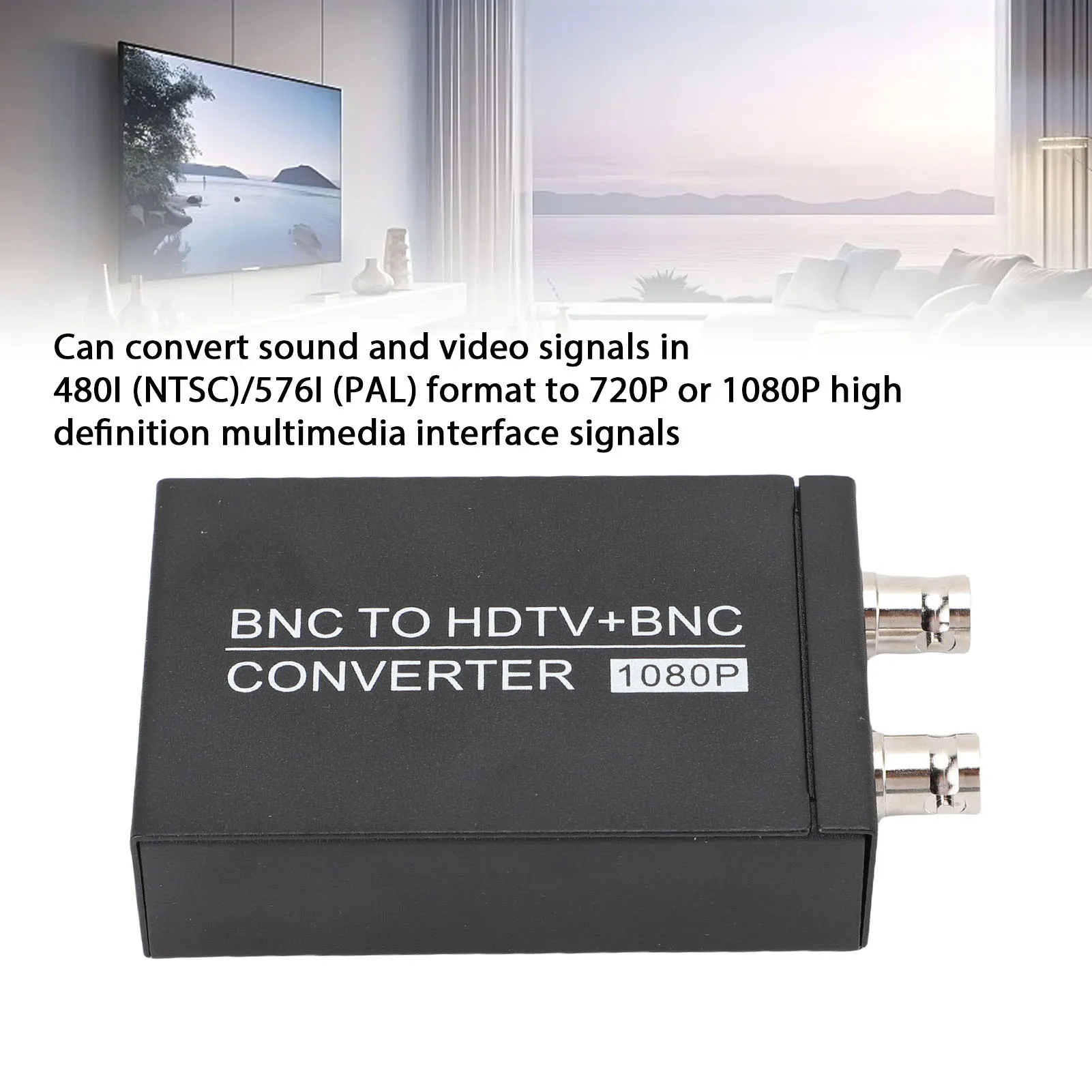 Convertitore audio video Involucro metallico Chip intelligente Convertitore di interfaccia multimediale da BNC a HD Supporto Risoluzione 1080P per CCTV