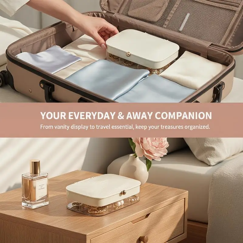 High Value Jewelry Storage Box Multi Layered for Rings Earrings Necklaces with Separate Compartments for Small Accessories