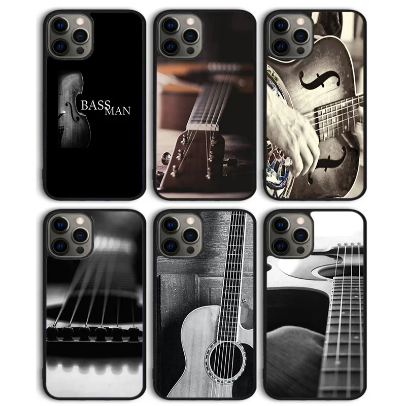 Classic Wood Guitar Phone Case Back Cover for iPhone 16 15 SE2020 14 13 11 12 Pro Max mini XS XR X PlusS Shell Coque