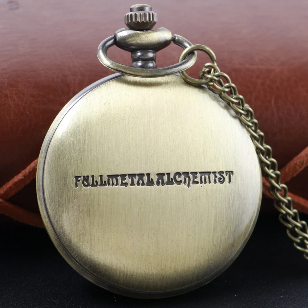 Vintage Alchemist Theme Quartz Pocket Watch Bronze Pendant Necklace Chain Universal Fob Watch for Boys and Girls Td2166