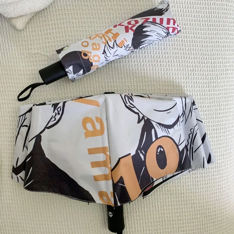 Haikyuu Anime Peripheral Automatic Umbrella Hinata Shoyo Tobio Kageyama Windproof Sunshade Three Fold Umbrella Birthday Gifts - view 5