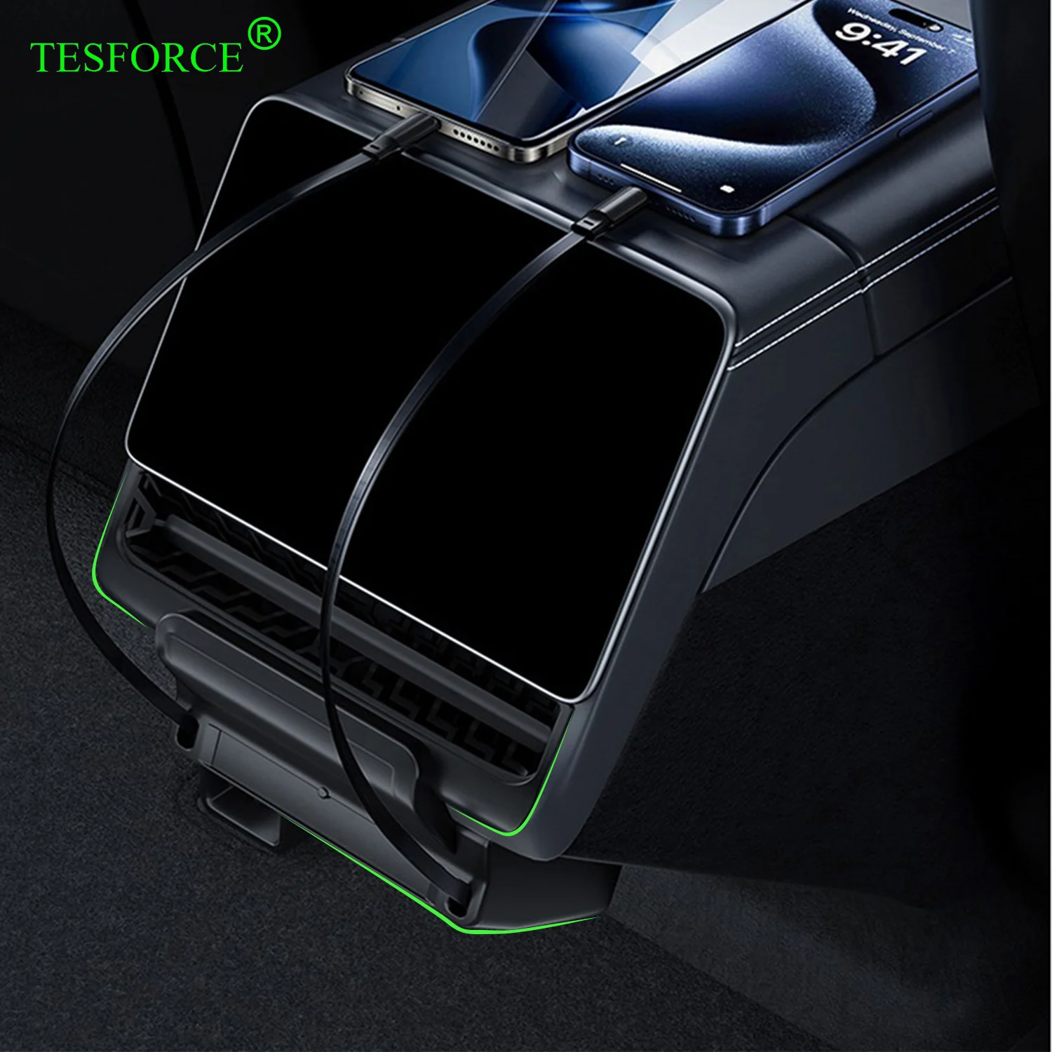 For Tesla Model Y Juniper Rear Air Vent Expansion Dock 80cm Stretch Expansion Line Model 3 Highland Rear Seat Charging Dock HUB