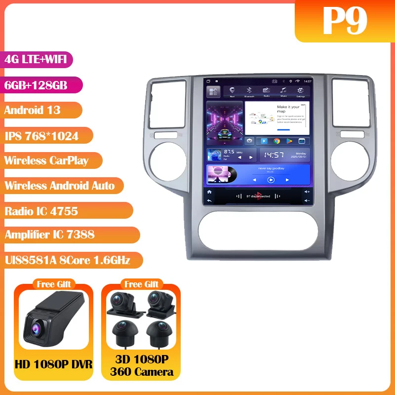 Android 14 Voor Nissan X-Trail 2003-2007 9.7 "7862 S Autoradio Multimedia Video Player Carplay Auto GPS Navi Geen 2din DVD HU Audio