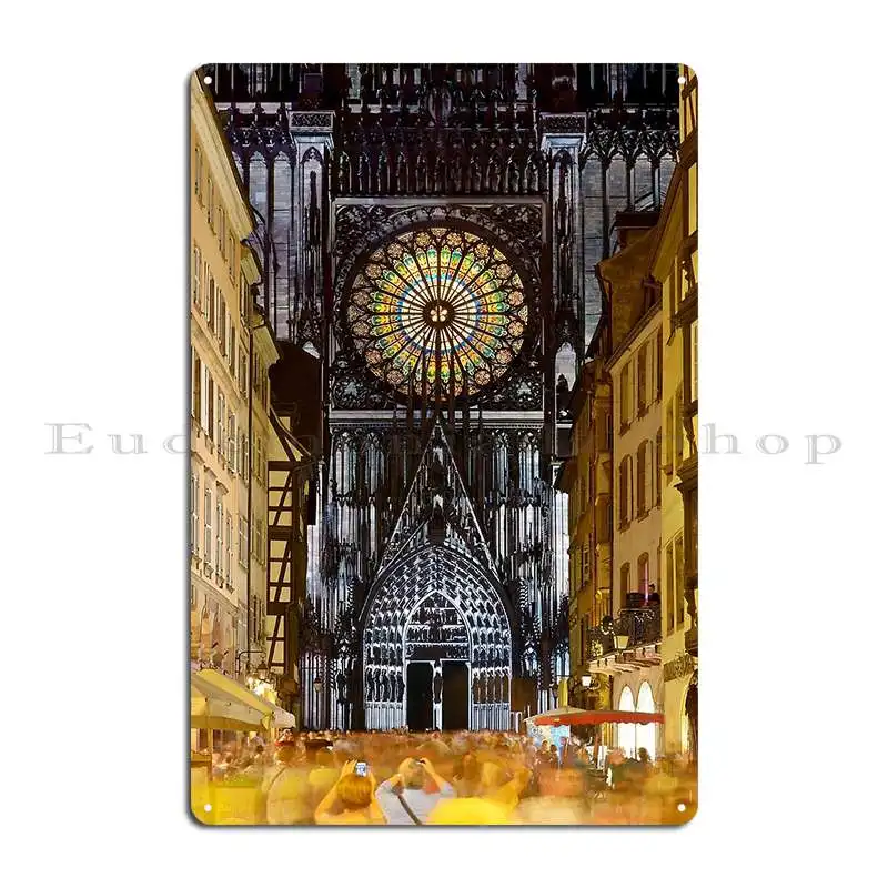 Strasbourg Cathedral Metal Sign Decoration Custom Create Kitchen Pub Tin Sign Poster