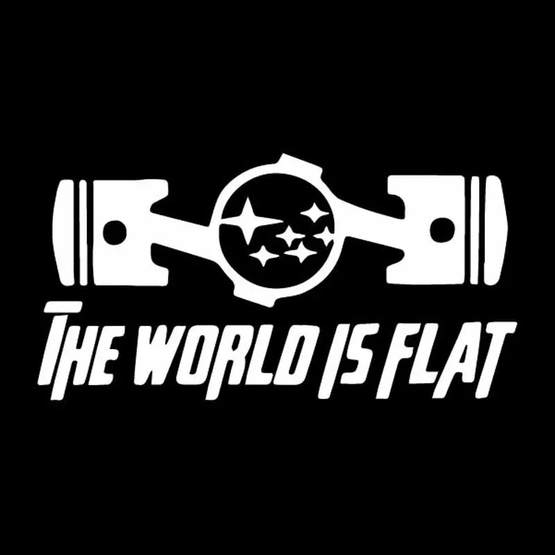 16CMX8CM THE WORLD IS FLAT CAR STICKER DECAL KK VINYL JDM CREATIVE CARTOON Black/Silver