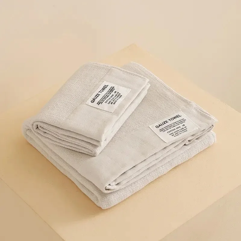 100% Cotton Gauze Household Towel, Japanese-Style Thickened and Enlarged Absorbent Bath Towel Suitable  Women, Face Towel